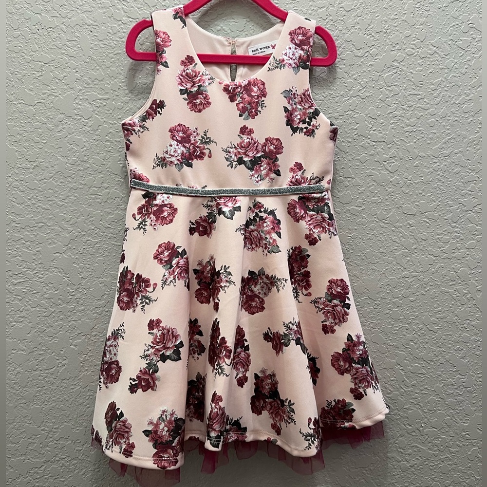Girls Floral Metallic Dress size 5T